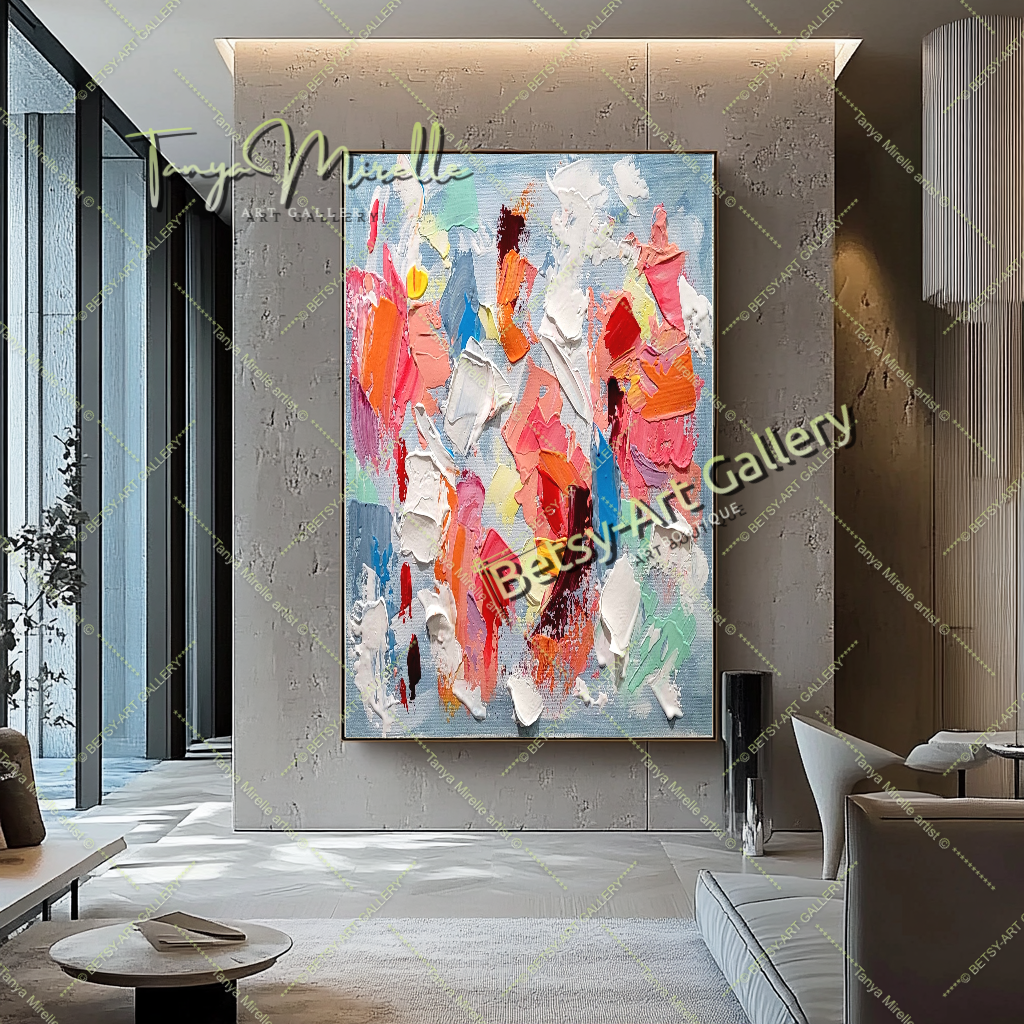Colorful Chaos - Modern Abstract Impasto Painting on Canvas