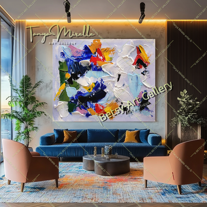 Kaleidoscope of Colors - Impasto Acrylic Painting on Canvas #225