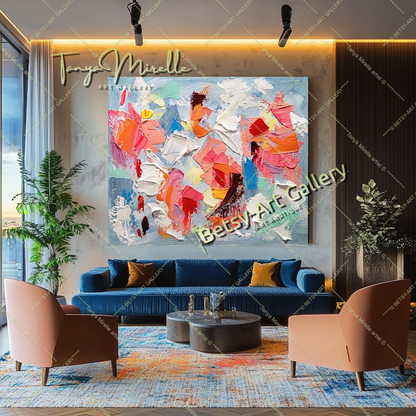Colorful Chaos - Modern Abstract Impasto Painting on Canvas