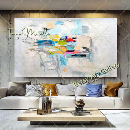 Large Abstract Colorful Impasto Oil Painting on Canvas # 222