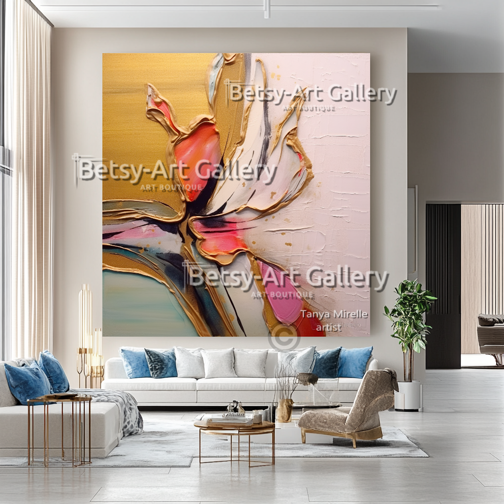 Colorful Abstract Painting – Large Modern Textured Canvas Wall Art #31