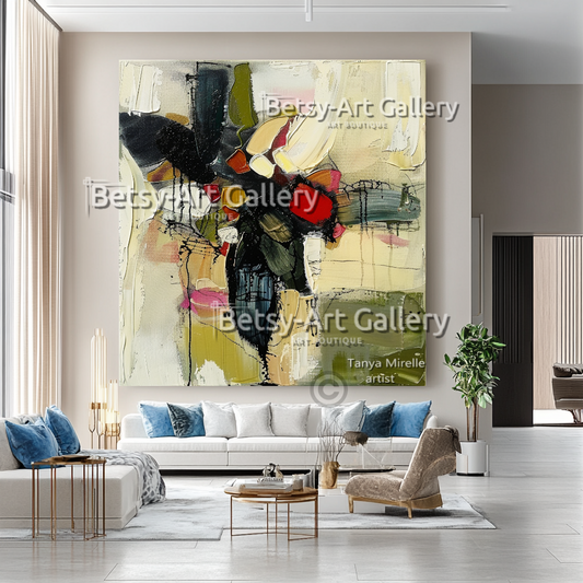 Colorful Textured Abstract Impasto Oil Painting on Canvas #8
