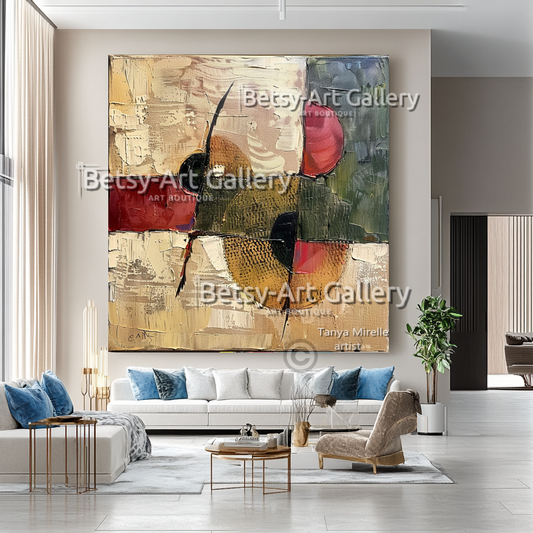Colorful Textured Abstract Impasto Oil Painting on Canvas #7
