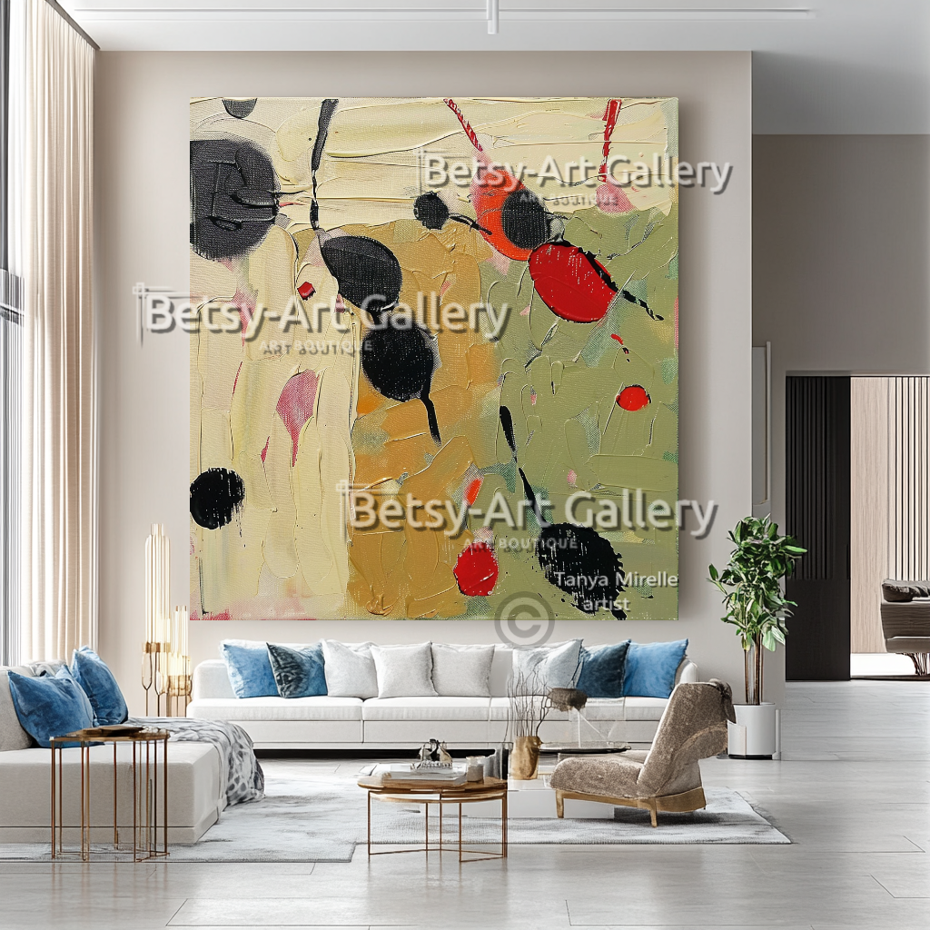 Terra Colors Textured Modern Abstract Impasto Oil Painting on Canvas #14 – Large – Oil on Canvas – {{ product.title }} canvas artwork by Tanya Mirelle – modern wall decor – original artwork for home, living room, office, or gallery – original artwork by BETSY-ART GALLERY