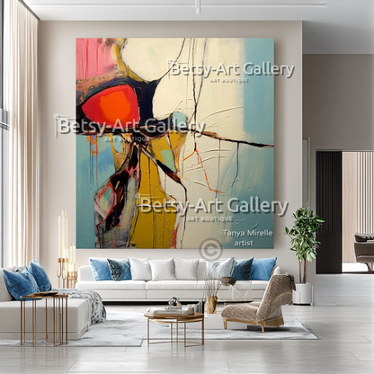 Bold Abstract Impasto Oil Painting on Canvas #27