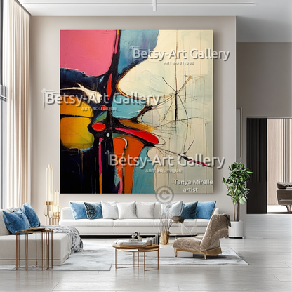 Bold Abstract Impasto Oil Painting on Canvas #27