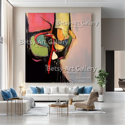 Deep Colors Modern Abstract - Textured Painting on Canvas #28