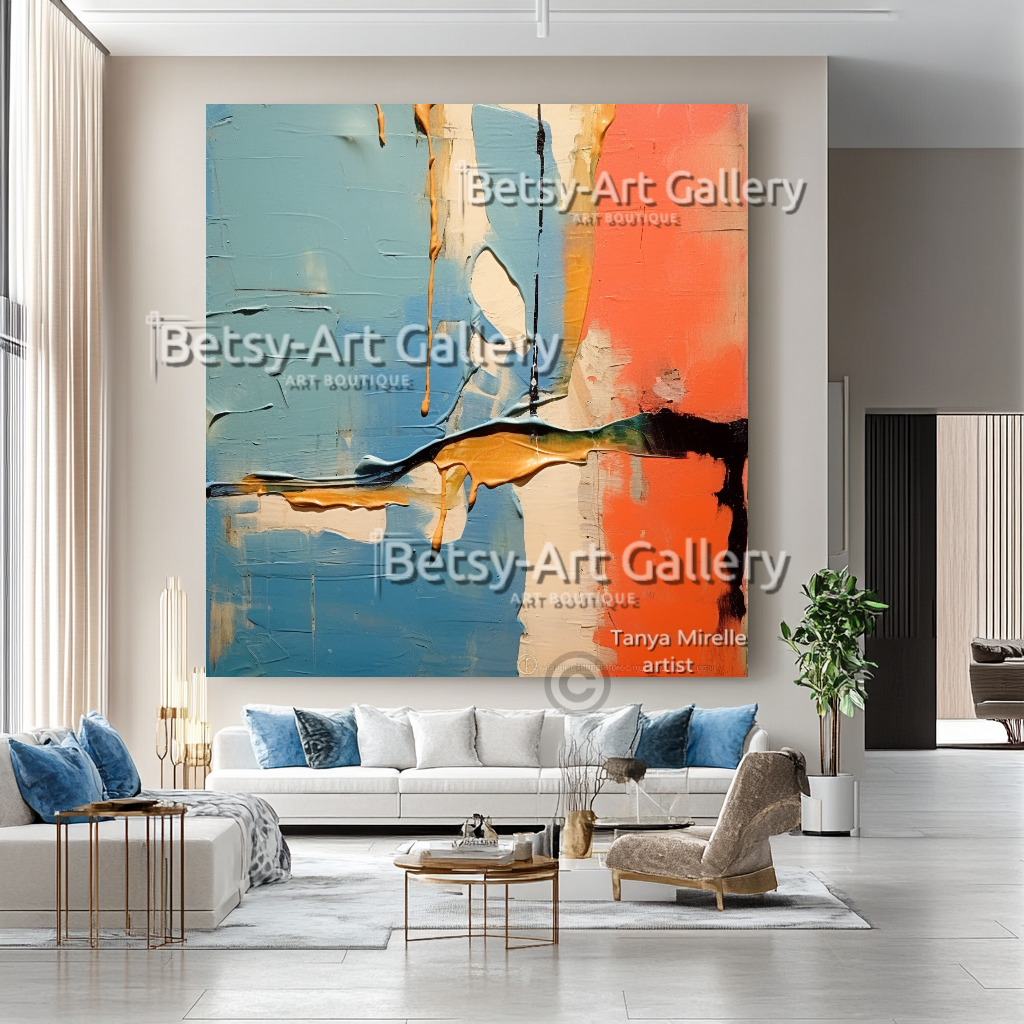 Minimalist Impasto Oil Painting – Abstract Textured Wall Art #38