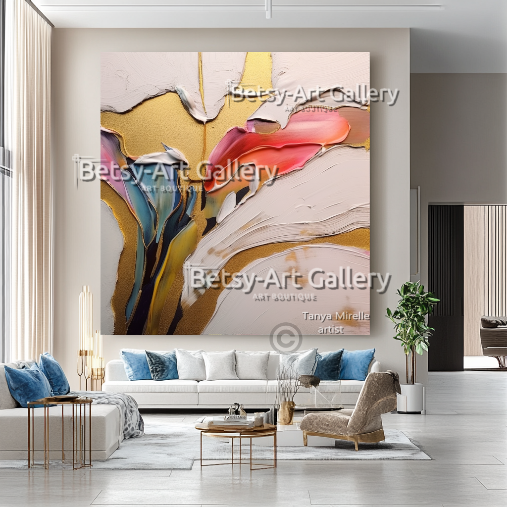 Colorful Abstract Painting – Large Modern Textured Canvas Wall Art #31