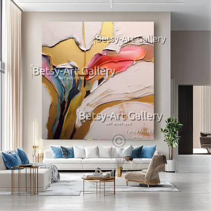 Colorful Abstract Painting – Large Modern Textured Canvas Wall Art #31