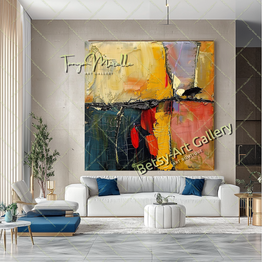 Colorful Impasto Painting – Abstract Modern Wall Art #130