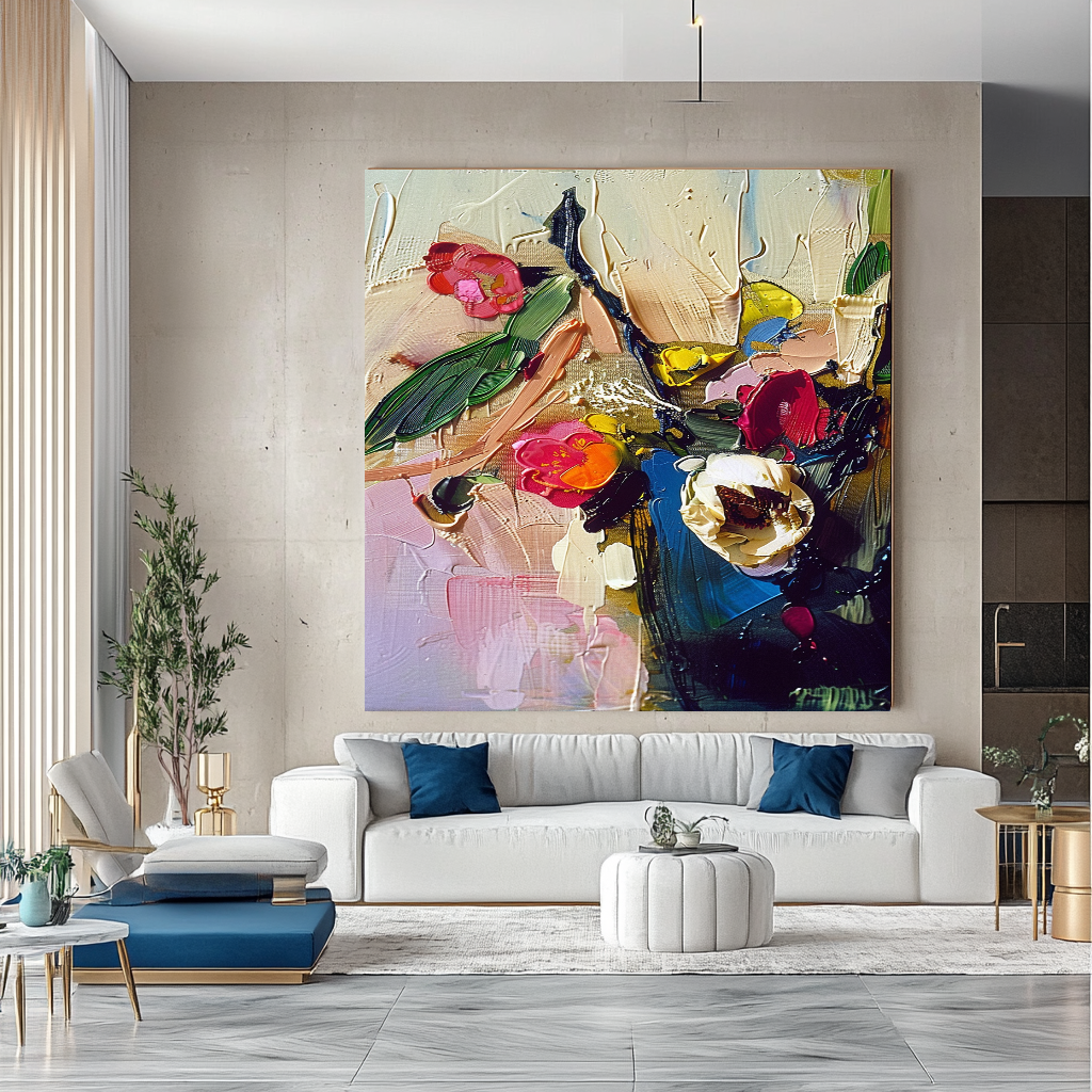 EXTRA LARGE Peinture à l’huile d’empâtement sur toile / Pas de cadre