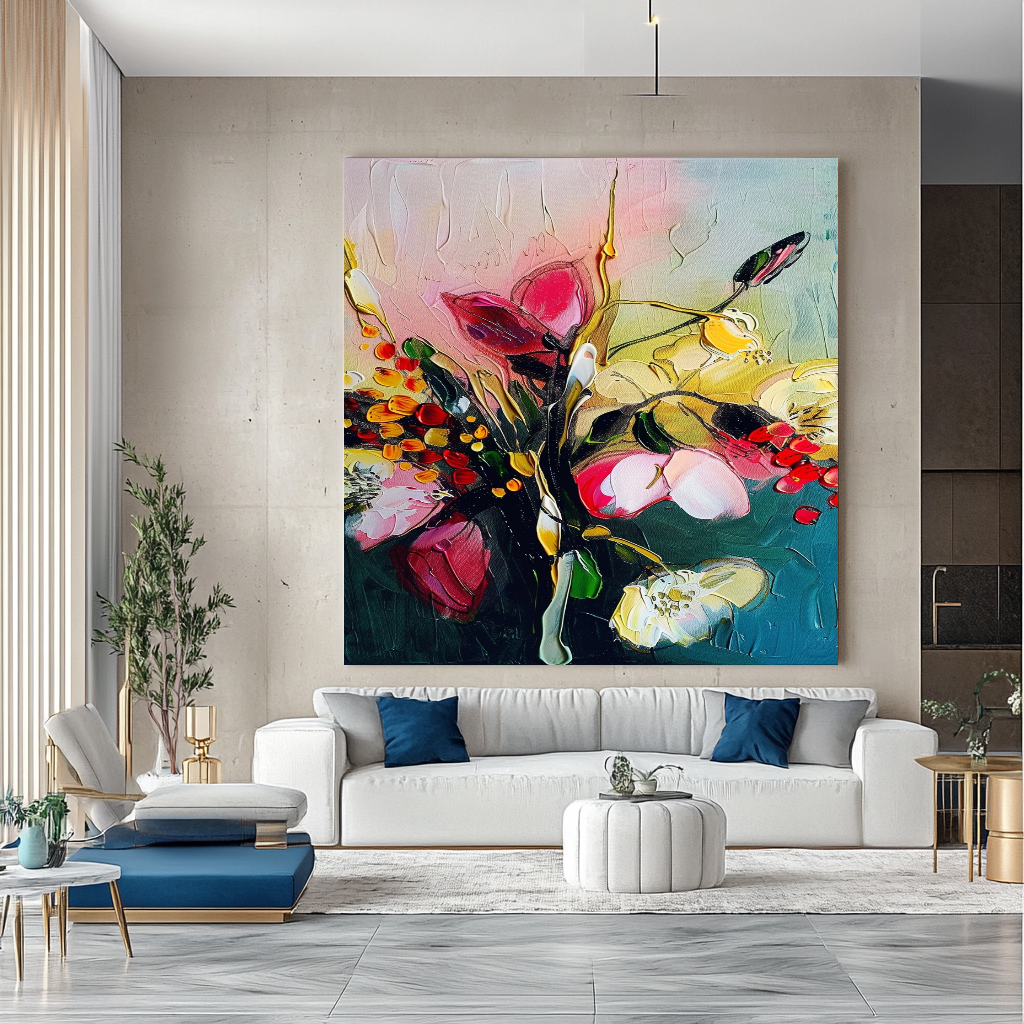 EXTRA LARGE Peinture à l’huile d’empâtement sur toile / Pas de cadre