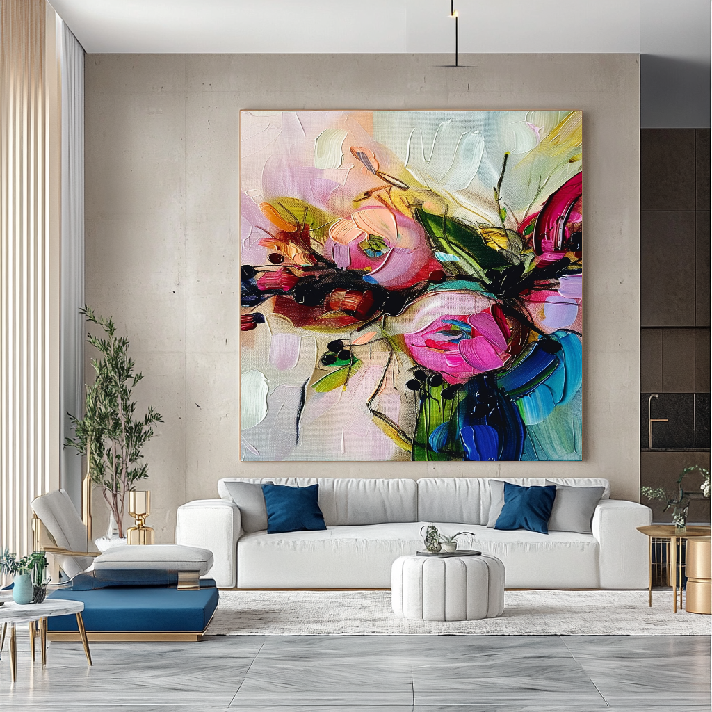 EXTRA LARGE Peinture à l’huile d’empâtement sur toile / Pas de cadre