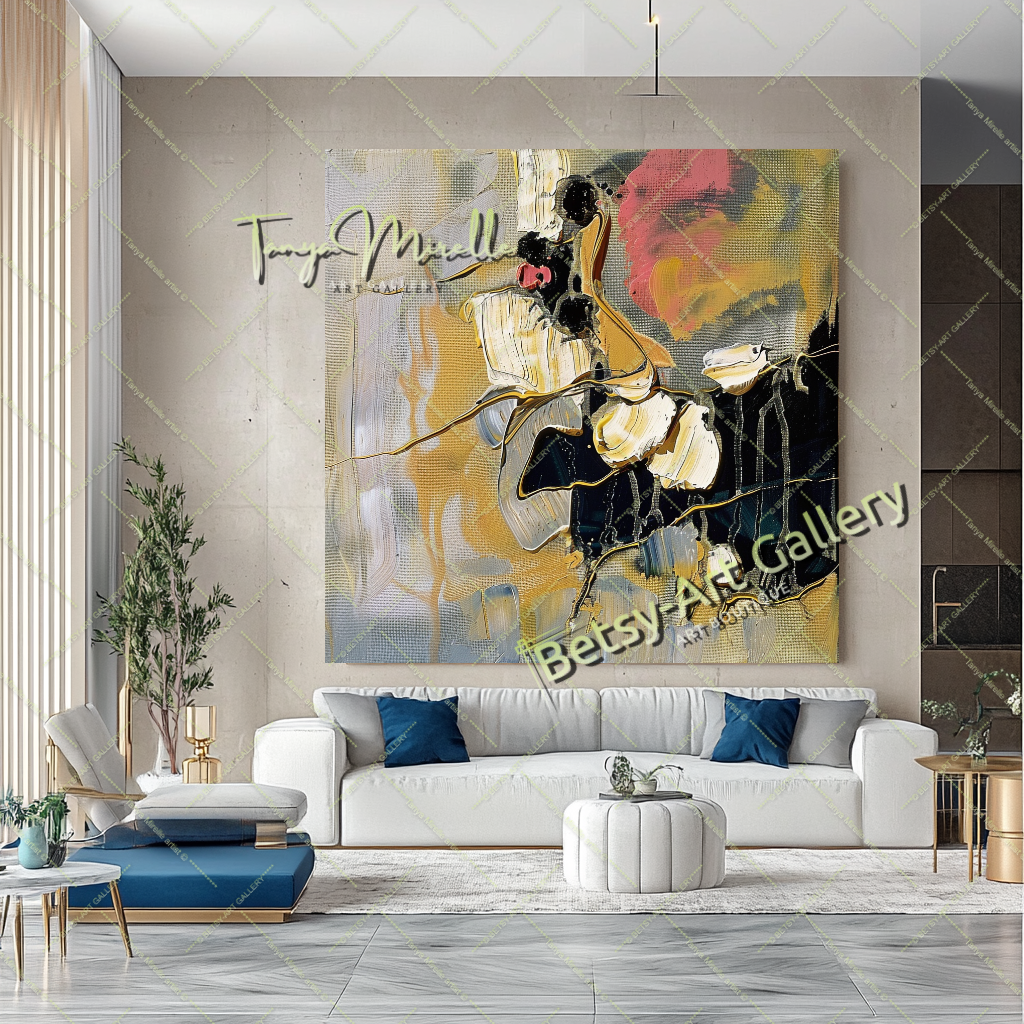 Earth Colors Abstract Painting – Contemporaryl Wall Art #162 – Large – Oil on Canvas – {{ product.title }} canvas artwork by Tanya Mirelle – modern wall decor – original artwork for home, living room, office, or gallery – original artwork by BETSY-ART GALLERY