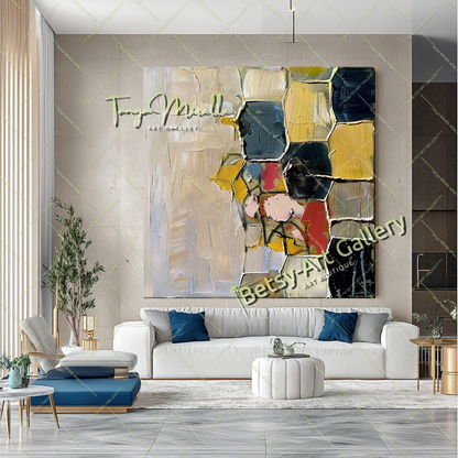Earth Colors Abstract Painting – Contemporaryl Wall Art #162