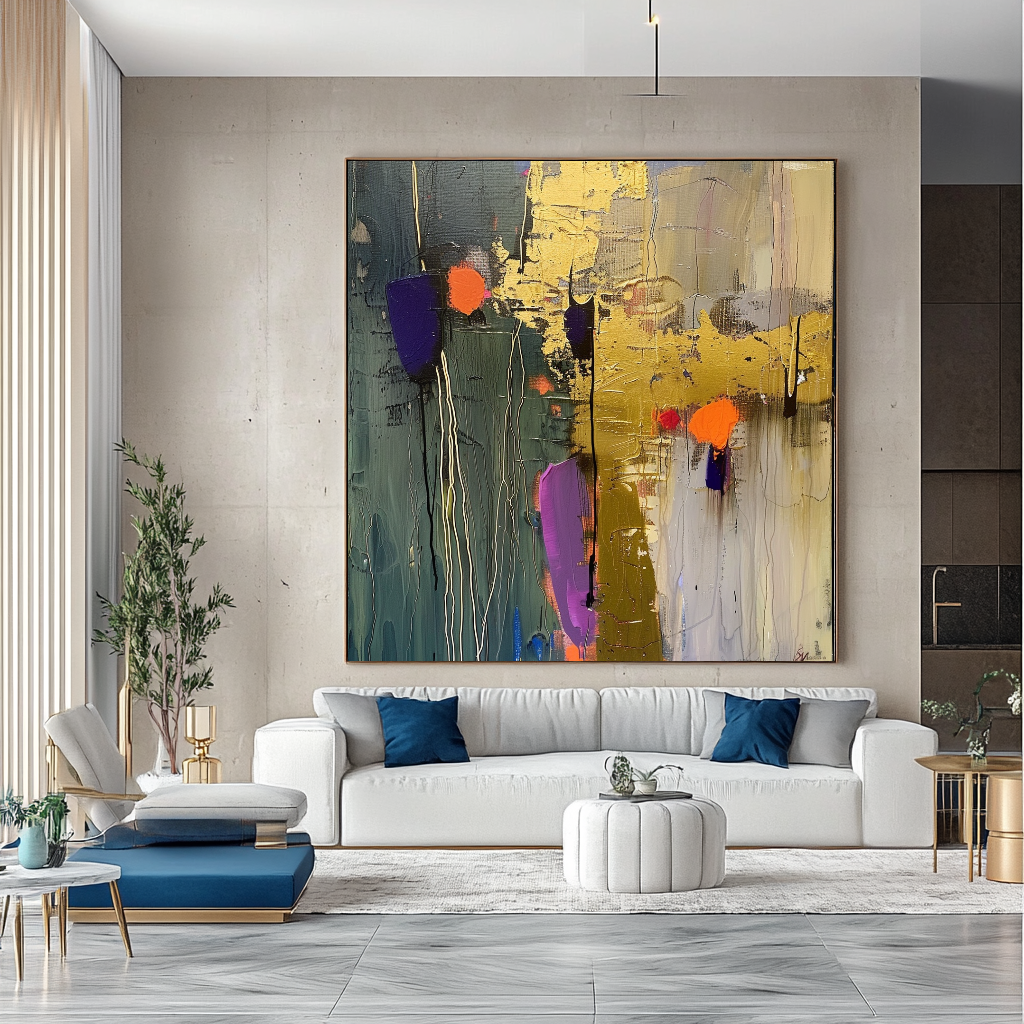 Terra Colors Abstract Impasto Oil Painting on Canvas - Modern Colorful Wall Art – Large – Oil on Canvas – {{ product.title }} canvas artwork by Tanya Mirelle – modern wall decor – original artwork for home, living room, office, or gallery – original artwork by BETSY-ART GALLERY