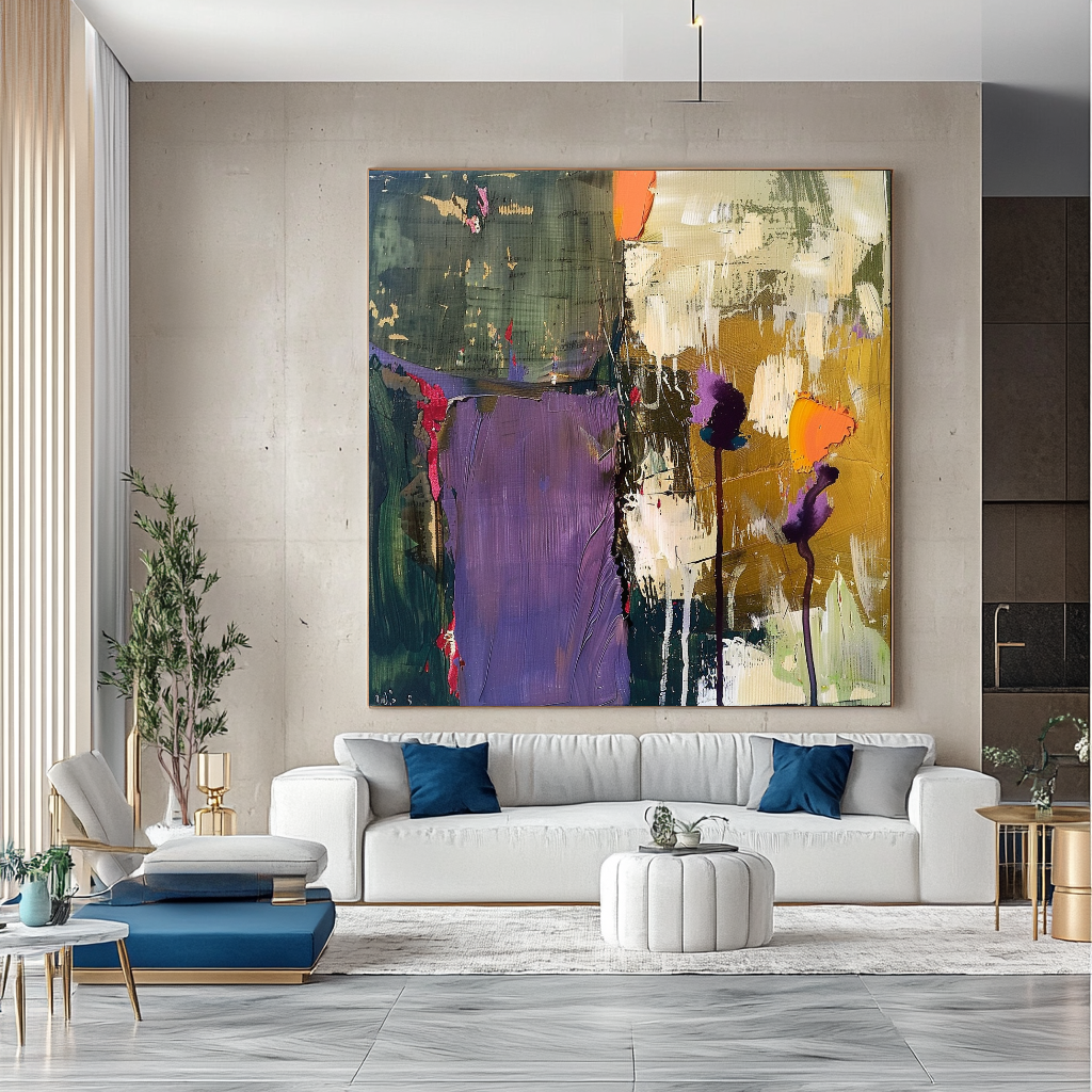 Terra Colors Abstract Impasto Oil Painting on Canvas - Modern Colorful Wall Art – Large – Oil on Canvas – {{ product.title }} canvas artwork by Tanya Mirelle – modern wall decor – original artwork for home, living room, office, or gallery – original artwork by BETSY-ART GALLERY