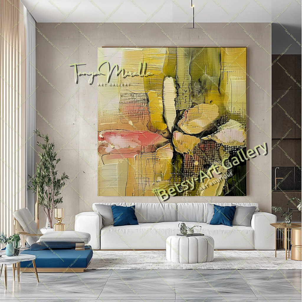 EXTRA LARGE Peinture à l’huile d’empâtement sur toile / Pas de cadre