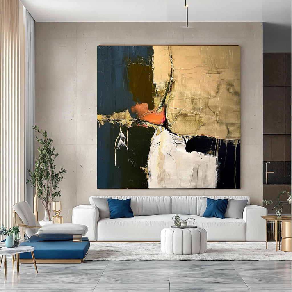 EXTRA LARGE Peinture à l’huile d’empâtement sur toile / Pas de cadre
