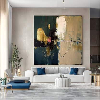 EXTRA LARGE Peinture à l’huile d’empâtement sur toile / Pas de cadre