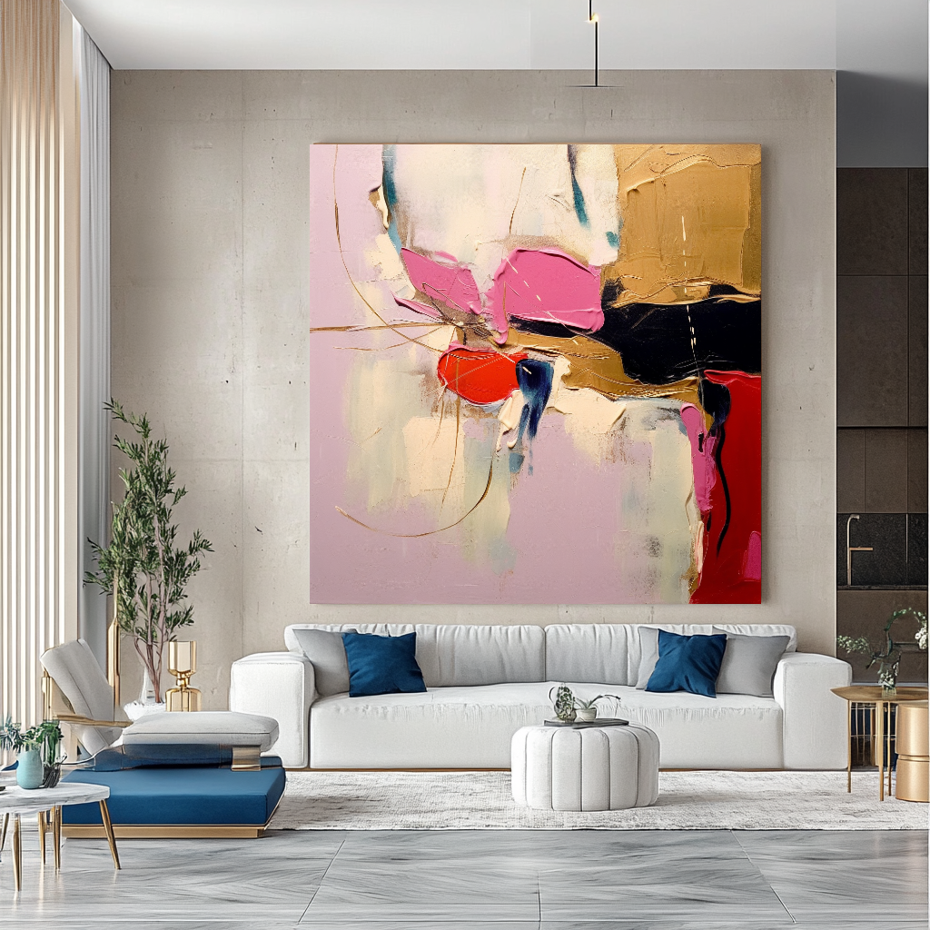 Orignal Pastel Abstract Art - Modern Impasto Oil Painting on Canvas for Living Room, Office, Hotel – Large – Oil on Canvas – {{ product.title }} canvas artwork by Tanya Mirelle – modern wall decor – original artwork for home, living room, office, or gallery – original artwork by BETSY-ART GALLERY