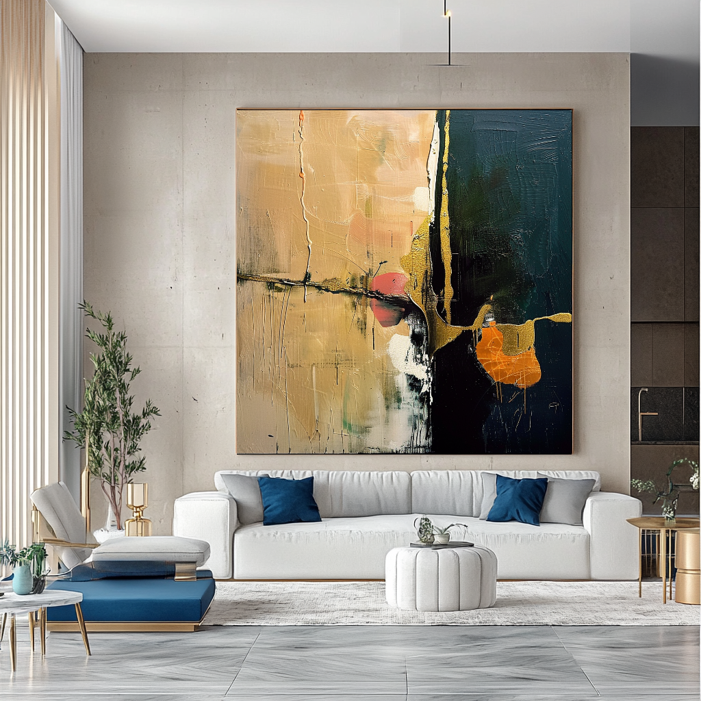 EXTRA LARGE Peinture à l’huile d’empâtement sur toile / Pas de cadre