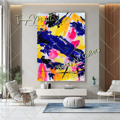 Electric Fusion - Large Abstract Textured Paintings for living room