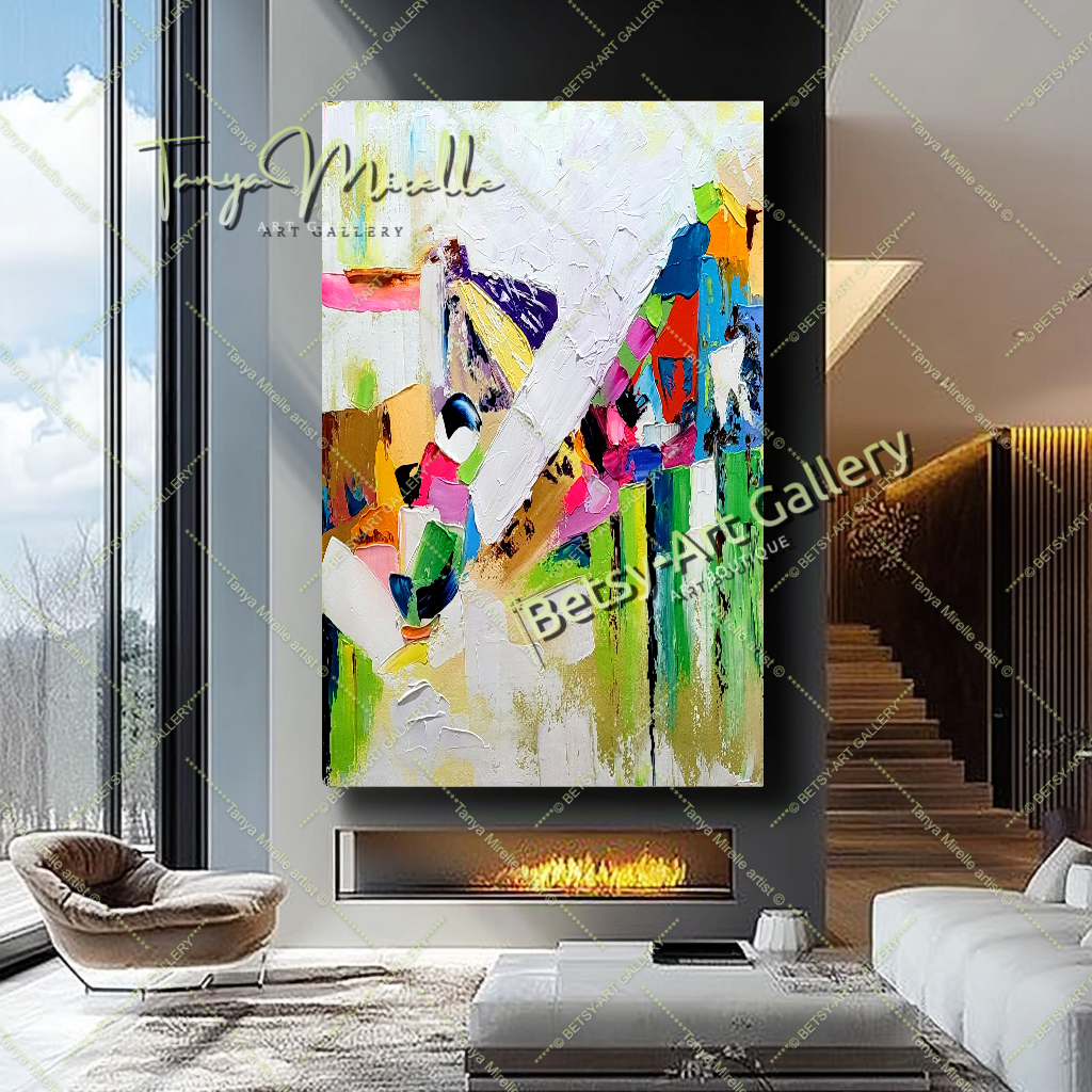 {{ product.title }} canvas artwork by Tanya Mirelle – modern wall decor – original artwork for home, living room, office, or gallery