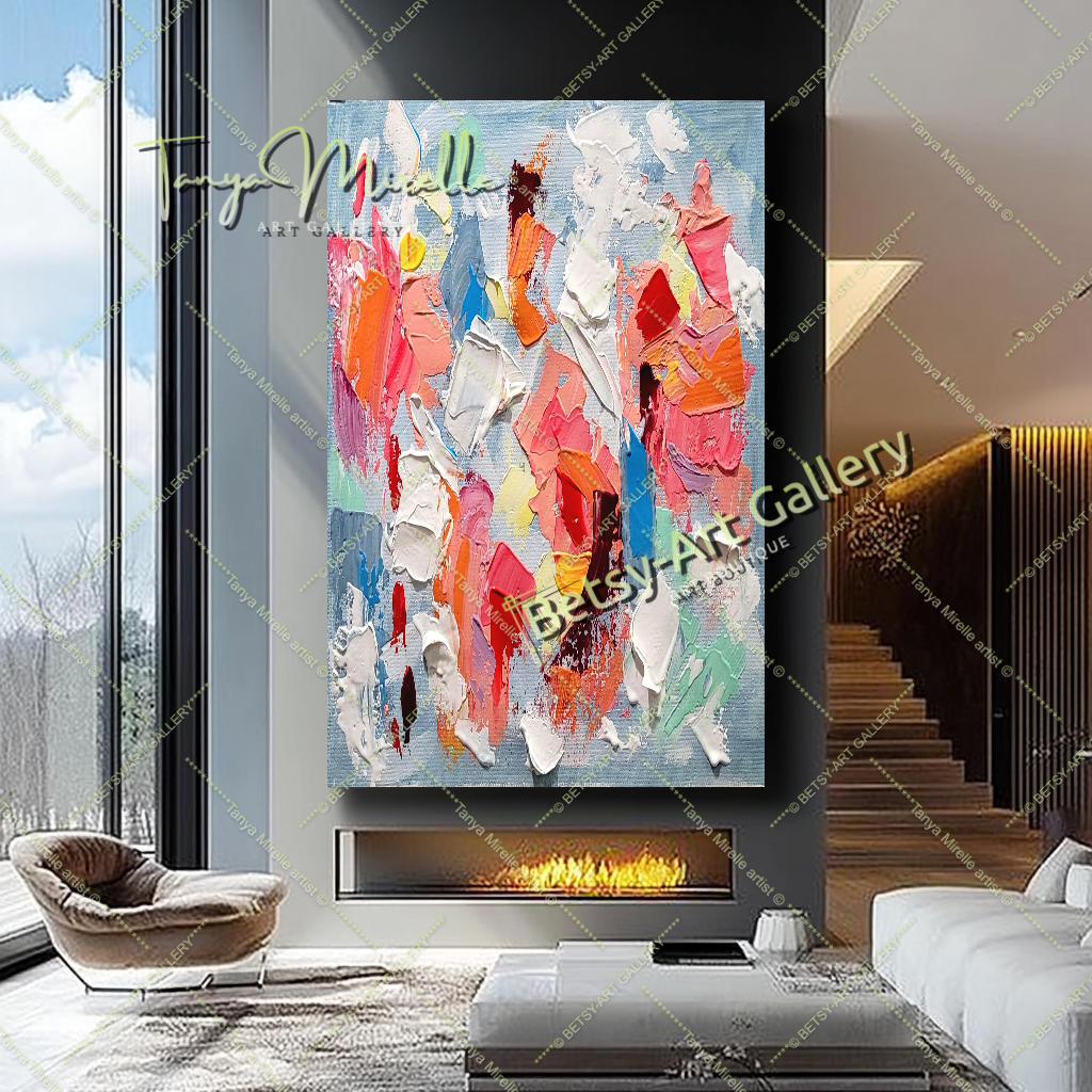 Colorful Chaos - Modern Abstract Impasto Painting on Canvas