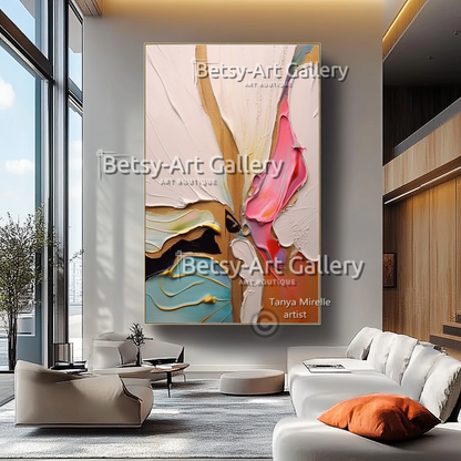 Colorful Abstract Painting – Large Modern Textured Canvas Wall Art #31