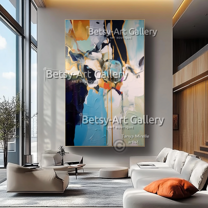 Dream Currents – Abstract Impasto Ocean-Inspired Wall Art #52