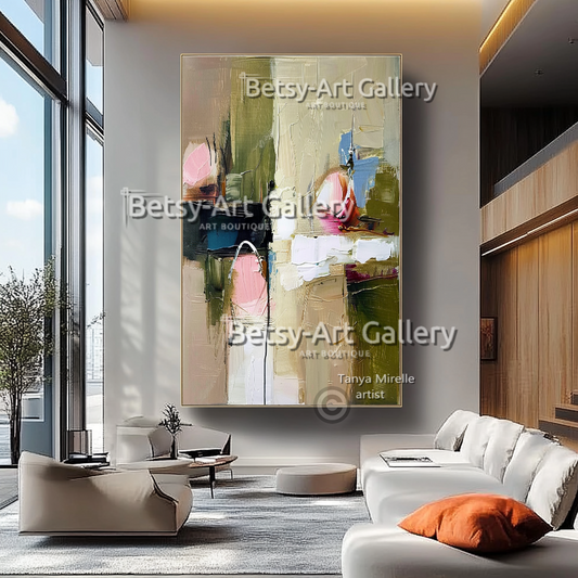 Modern Textured Abstract Impasto Oil Painting on Canvas #1