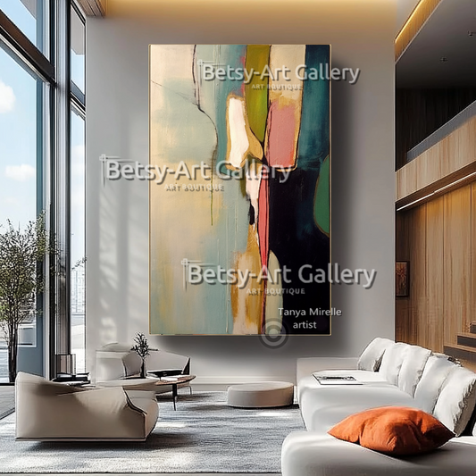 Colorful Modern Abstract Impasto Oil Painting on Canvas #21