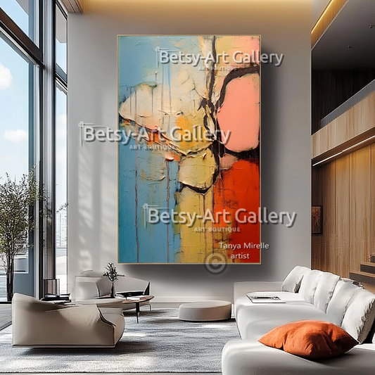 Modern Textured Abstract Impasto Oil Painting on Canvas #5
