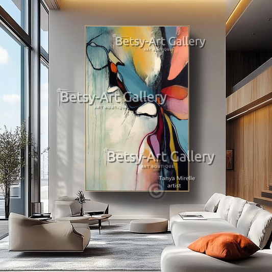Bold Abstract Impasto Oil Painting on Canvas #26