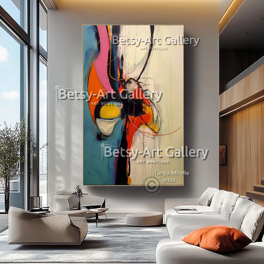 Bold Abstract Impasto Oil Painting on Canvas #27