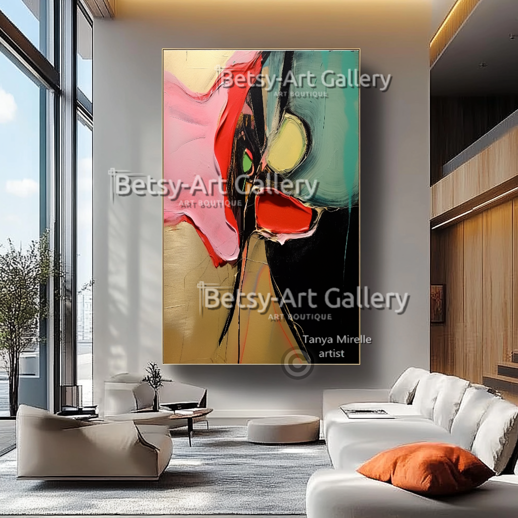 Deep Colors Modern Abstract - Textured Painting on Canvas #28