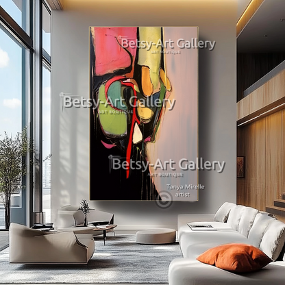 Deep Colors Modern Abstract - Textured Painting on Canvas #28
