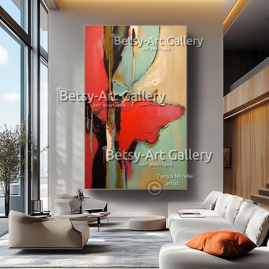 Vibrant Abstract Energy – Large Modern Textured Canvas Wall Art #29