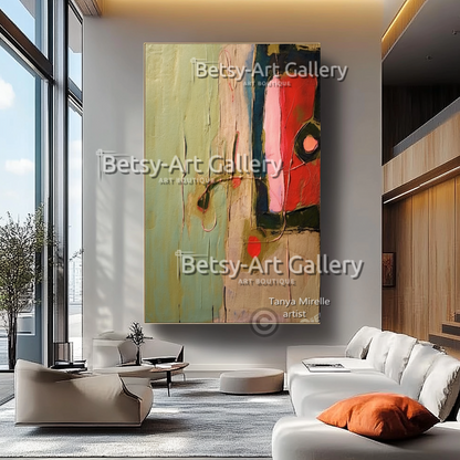 Bold Abstract Painting – Large Modern Textured Canvas Wall Art #35