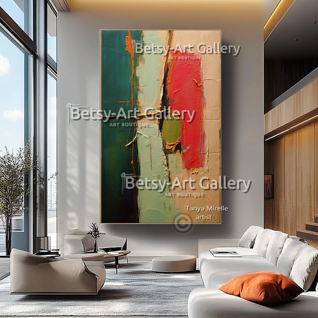 Bold Abstract Painting – Large Modern Textured Canvas Wall Art #35