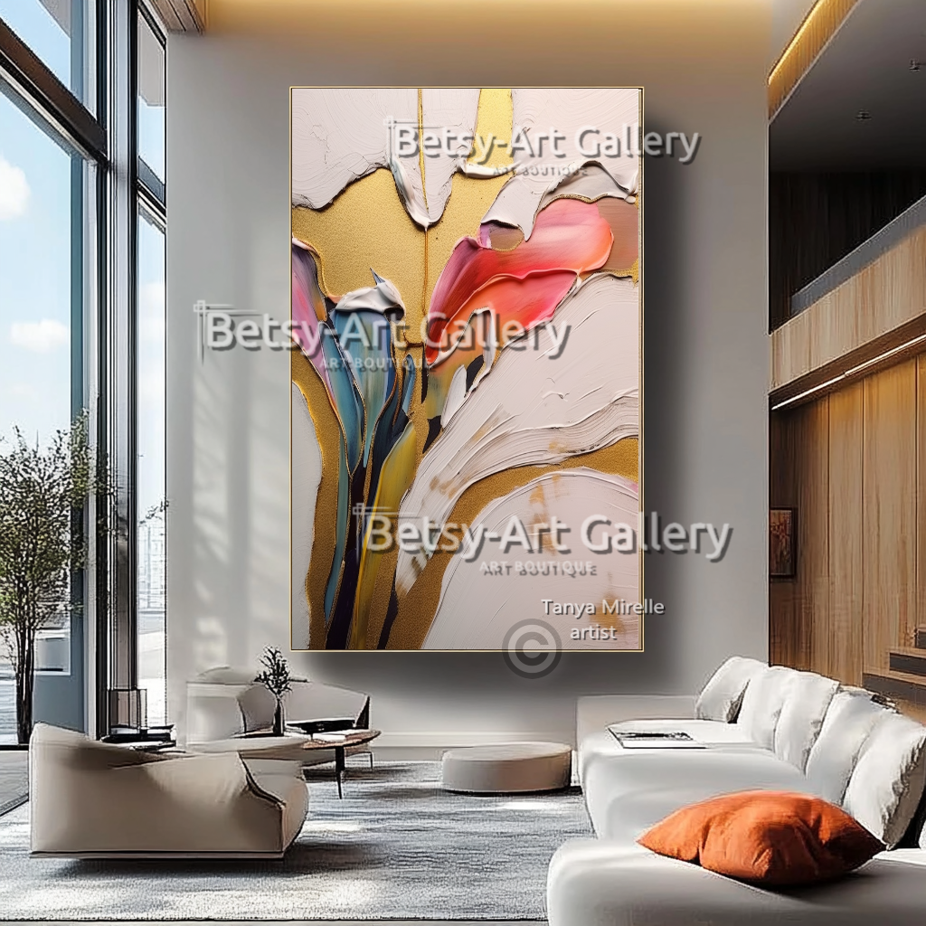 Colorful Abstract Painting – Large Modern Textured Canvas Wall Art #31