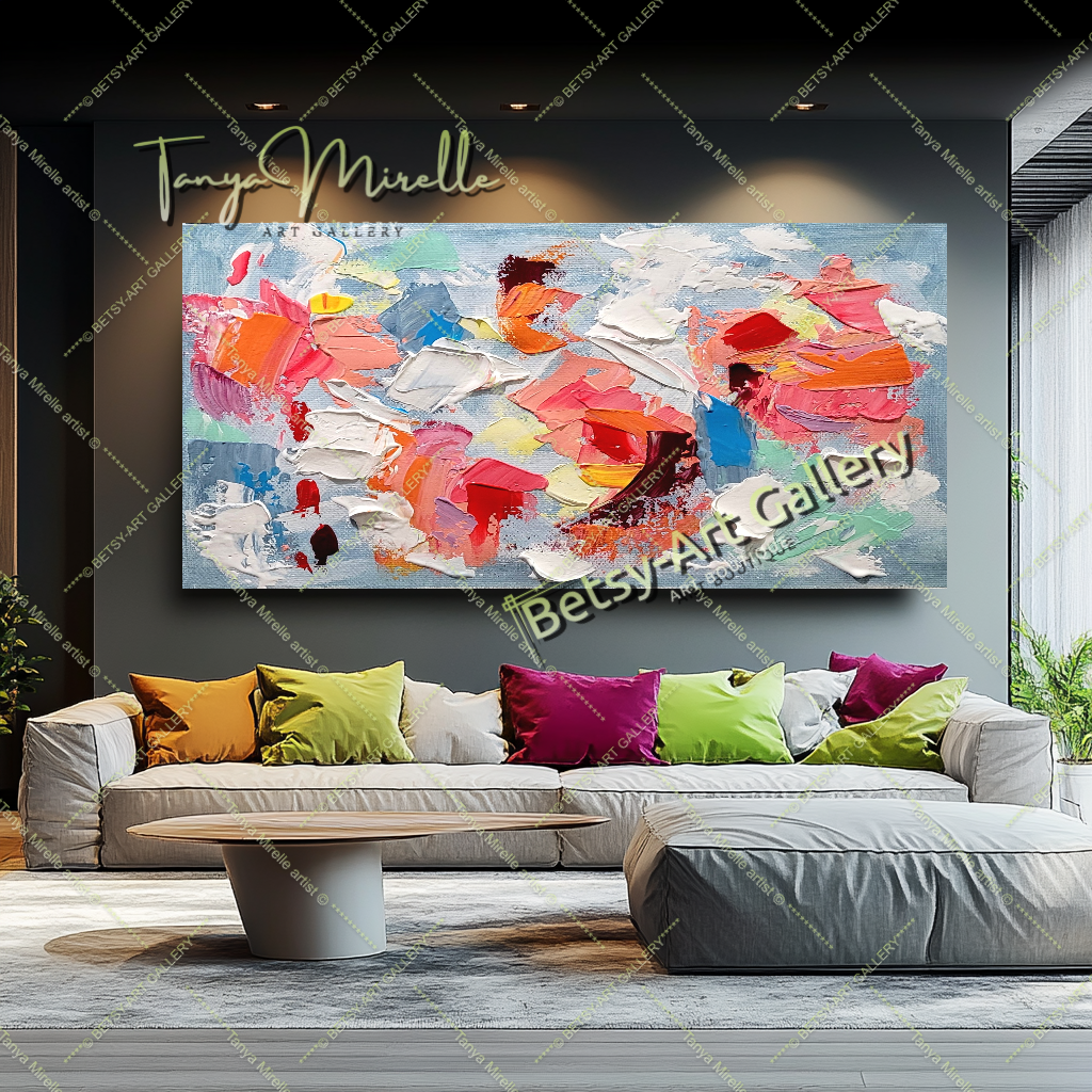 Colorful Chaos - Modern Abstract Impasto Painting on Canvas