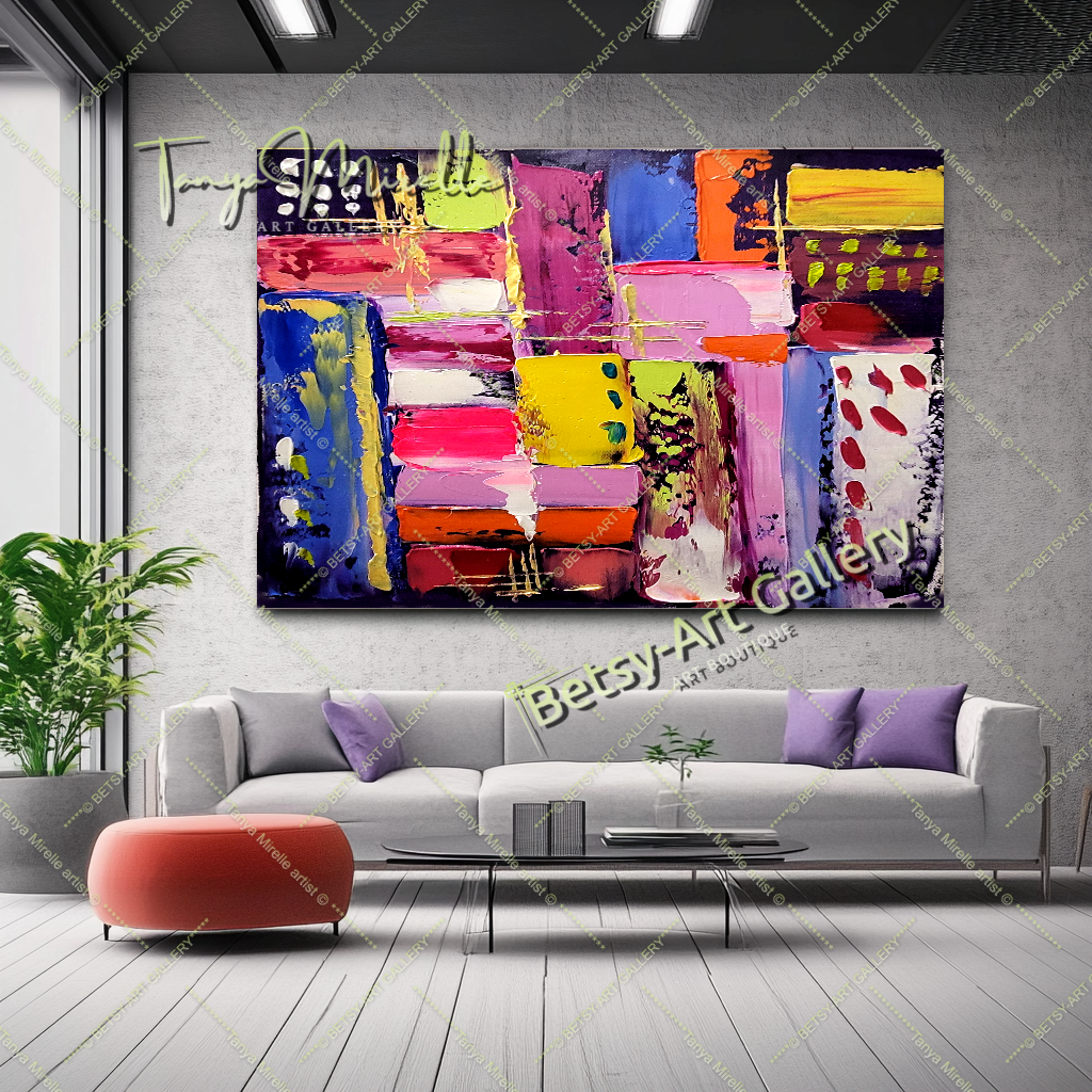 {{ product.title }} canvas artwork by Tanya Mirelle – modern wall decor – original artwork for home, living room, office, or gallery