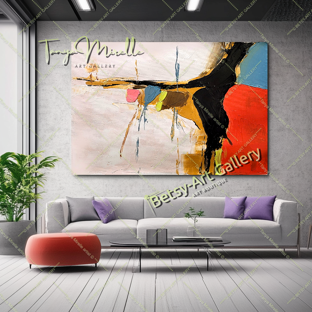 {{ product.title }} canvas artwork by Tanya Mirelle – modern wall decor – original artwork for home, living room, office, or gallery