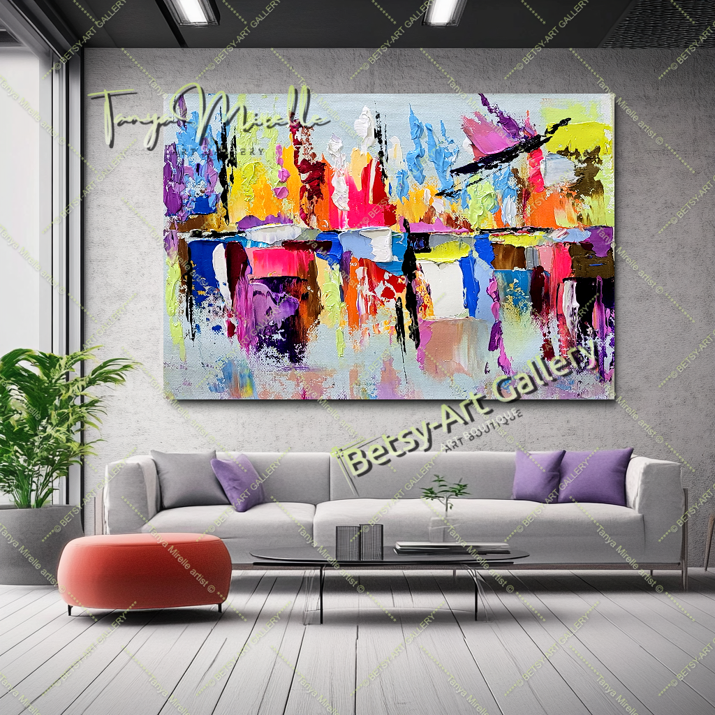 {{ product.title }} canvas artwork by Tanya Mirelle – modern wall decor – original artwork for home, living room, office, or gallery