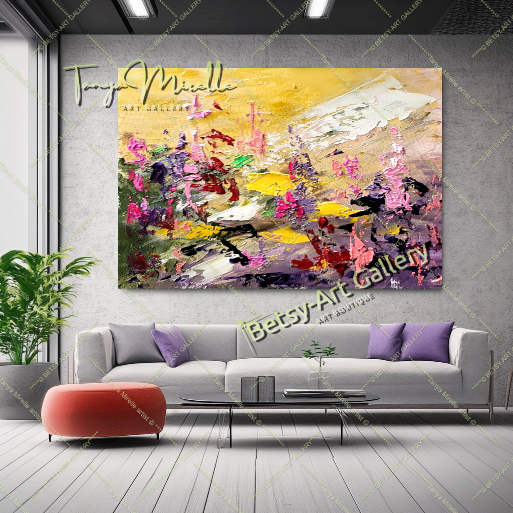 EXTRA LARGE Peinture à l’huile d’empâtement sur toile / Pas de cadre