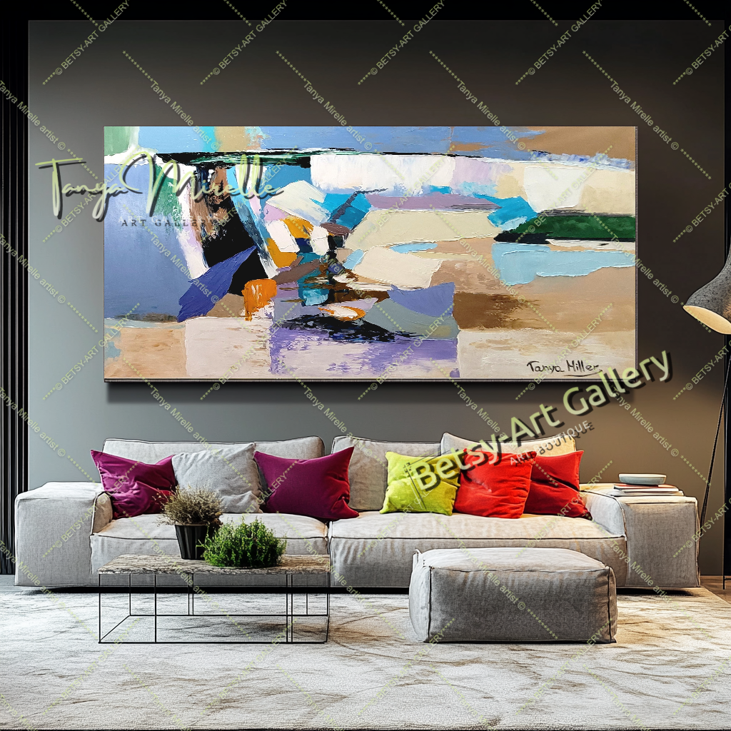 Colorful Textured Canvas Wall Art for Home or Office # 224