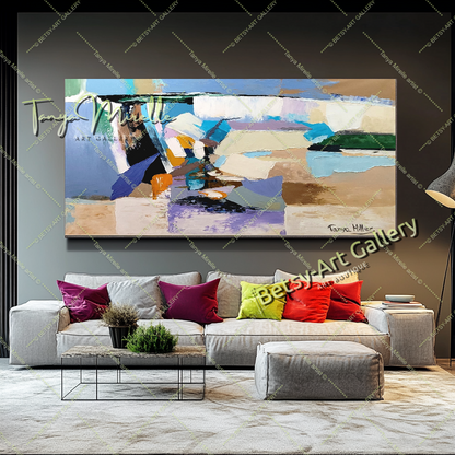 Colorful Textured Canvas Wall Art for Home or Office # 224